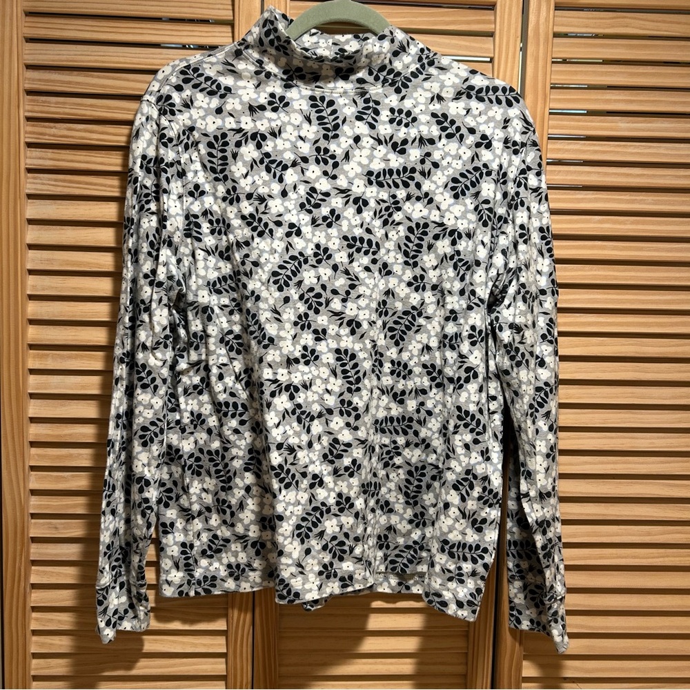 Lands' End Floral Turtleneck